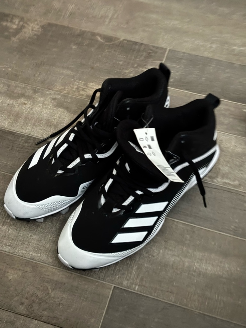 NWT Adidas Black & White Athletic Cleats size 8
